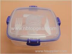 Food grade PP plastic locked 2 layers storage lunch box