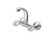 Wall Mount Bathtub Faucet Double Handle Basin Taps , 5 Years Warranty