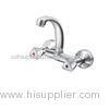 Wall Mount Bathtub Faucet Double Handle Basin Taps , 5 Years Warranty