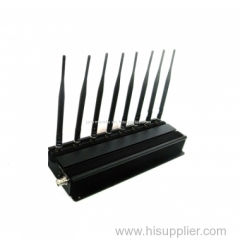 Signal Jammer WIFI 5Ghz 2.4Ghz GSM 2G 3G 4G LTE 4G Low 15.5W 8 Bands Jammer up to 50m
