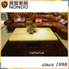 Luxury solid wood coffee table with marble top