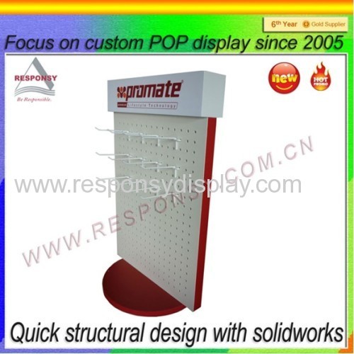 Rotating Pegboard Display Stand POP Retail Pegboard Rotating Display Stand