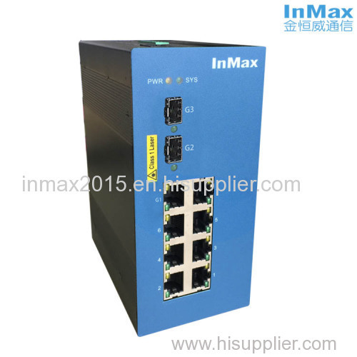 10 ports gigabit Industrial Ethernet Switches with 2 fiber optic ports
