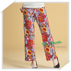 Apparel & Fashion Pants & Shorts YUSON Ladies full length straight pants printed bamboo fabric 4 patterns