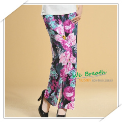 Apparel & Fashion Pants & Shorts YUSON Ladies full length straight pants printed bamboo fabric 4 patterns