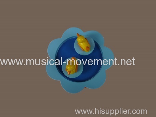 SWIMMING DUCKLINGS WOODEN WIND UP MUSIC BOXES YUNSHENG MAGNET MOVEMENT