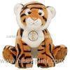 Customized Stuffed Animal Toys Brown Tiger With Badge Plush Toy