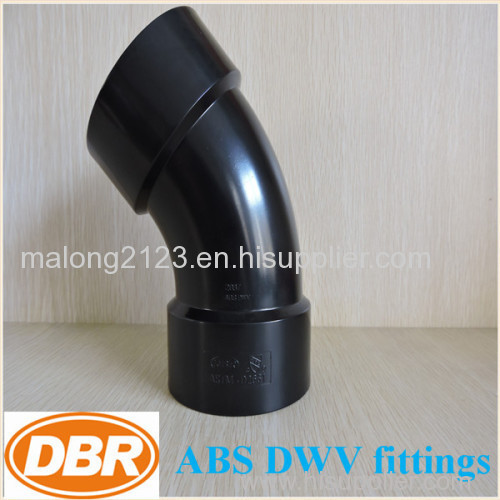 DBR #2877 cupc csa approved abs fittings 11/2" 45deg elbow