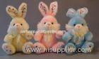 Long Hair Plush Easter Bunnies Small Stuffed Toys , Yellow / Pink / Blue