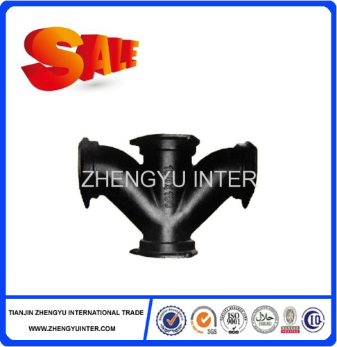 FM/UL ductile iron grooved fitting of reducing tee with grooved 