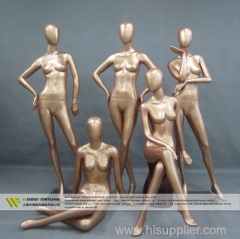 Cheap full body fiberglass golden female mannequin for window display