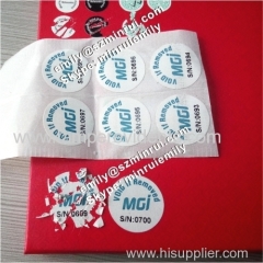 Custom Destructible Screw Round Warranty Security Labels With Numbers Security Laptop Screw Cover Warranty Sticker