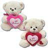 Off White Valentines Day Stuffed Toys Soft Plush Bear With Red Heart