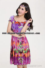 2015 new design Brand Casual Bohemian Cute Beach Printed Dress