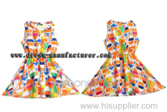 2015 new design European-style Round Neck Chiffon Bohemian Dress