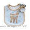 Cute Goat Custom Baby Bibs , Embroidered Baby Bibs Light Blue