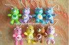 Care Bears Plush Toy Keychain For Promotion Gifts , Red / Yellow / Purple / Brown