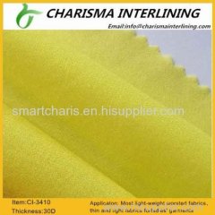 Chiffon woven interlining with fusible 3410