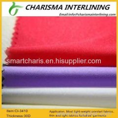 Chiffon woven interlining with fusible 3410