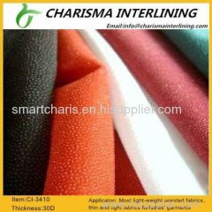 Chiffon woven interlining with fusible 3410