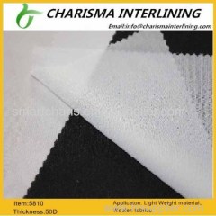 Strong peel strength woven fusible interlining 5850 A