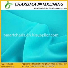 Extremely soft fusible woven interlining 8608