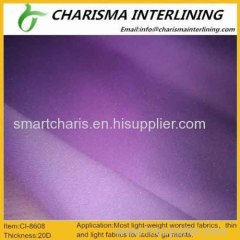 Extremely soft fusible woven interlining 8608