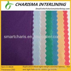 Extremely soft fusible woven interlining 8608