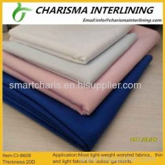 Extremely soft fusible woven interlining 8608