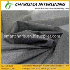 Extremely soft fusible woven interlining 8608