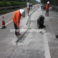 Treatment for concrete crack in national road by high strength concrete additives