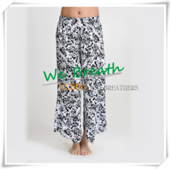 Apparel & Fashion Pants & Shorts YUSON Bamboo fiber Printed Wide Leg trousers Designed square leg openings