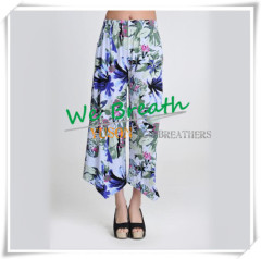 Apparel & Fashion Pants & Shorts YUSON Bamboo fiber Printed Wide Leg trousers Designed square leg openings