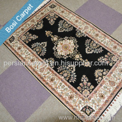 2.5x4 black New Luxury turkish silk handmade carpet rugs