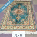 3x5ft handmade silk oriental blue turkish medallion rug