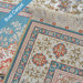 3x5ft handmade silk oriental blue turkish medallion rug