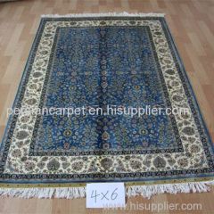 4x6ft Sea Blue Handmade Carpet Supplier Qualified Bosi Hand Made Rug