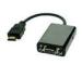 Fast 190mA Metal HDMI to VGA Cable AUDIO VIDEO Convertor ESD 8KV