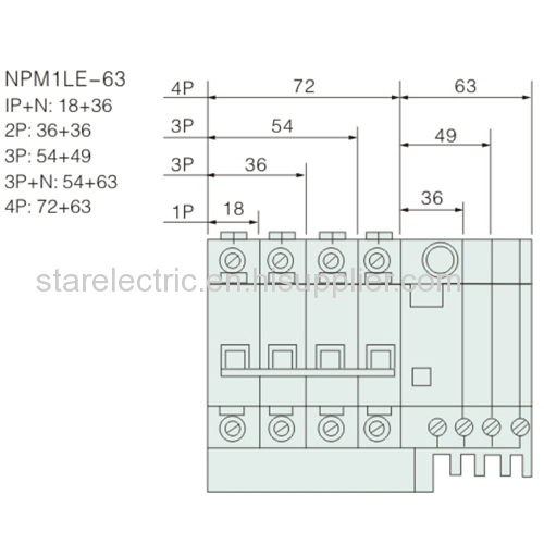 KXM1LE-63 residual current operation miniature circuit breaker MCCB MCB 1P-2P-3P-4P 1A to 63A