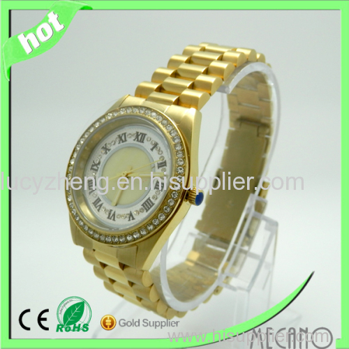 Fahion watch for men stainless steel watch gold watch