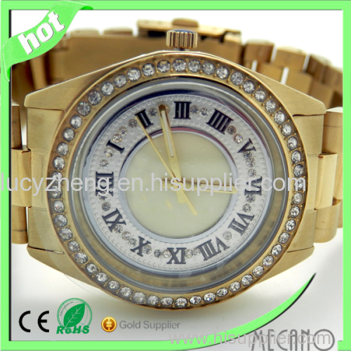 Diamond watch for man stainless steel watch