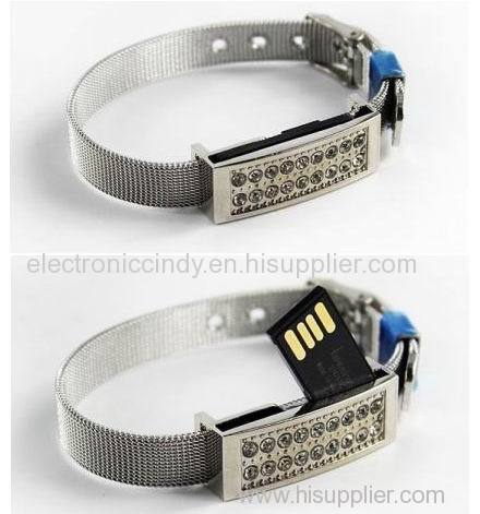 Metal Bracelet USB Flash drive with Diamond Design