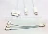 White 3 in 1 Round USB Charging Cable with Micro / 4G / 8Pin Connector