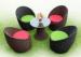 Fashion Indoor Round Rattan Table And Chairs for Beauty Saloon