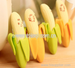 Skinning banana eraser with expression(2pcs)