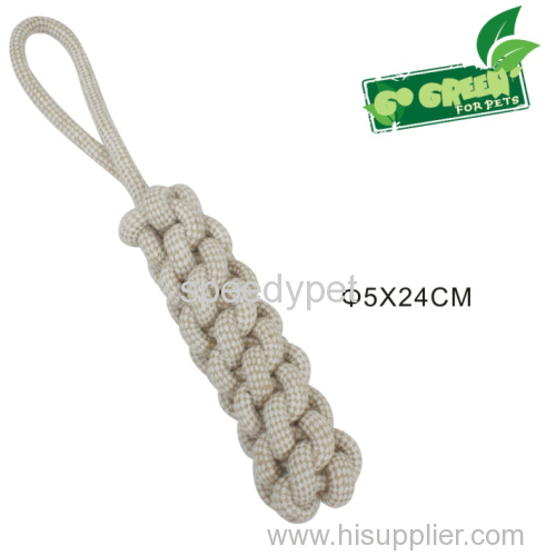 ECO-friendly go green for pets jute-cotton with rope toys handle
