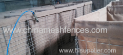 Welded Hesco Blast Barrier with heavy geotextile