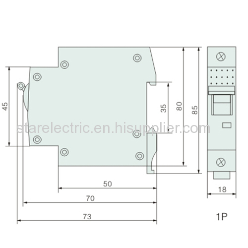 F1 serie miniature circuit breaker  with transparent cover overload over current overvoltage and undervoltage protection