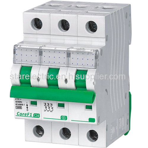 F1 serie miniature circuit breaker  with transparent cover overload over current overvoltage and undervoltage protection