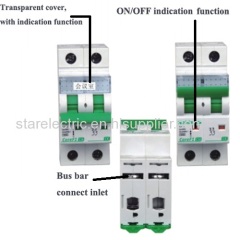 F1 serie miniature circuit breaker with transparent cover overload over current overvoltage and undervoltage protection